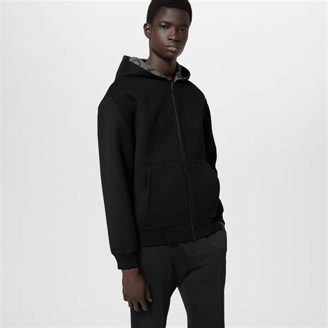 Reversible Double Face Wool Hooded Blouson 